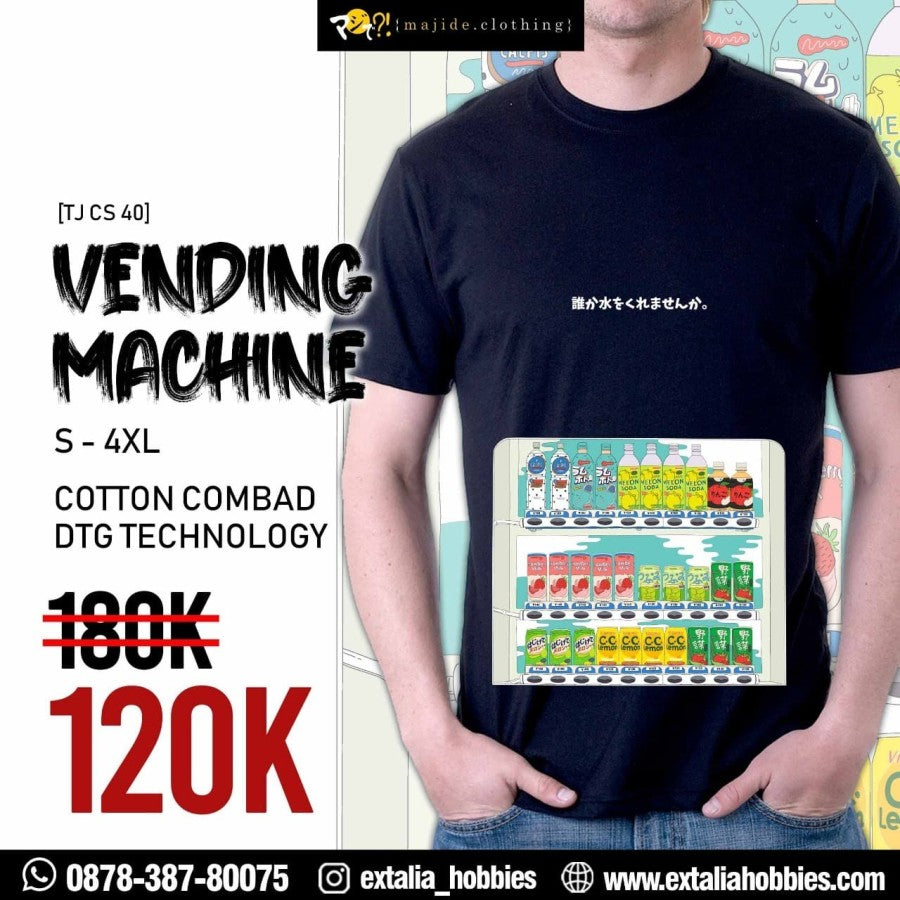 MAJIDE KAOS T-SHIRT JEPANG PREMIUM LIMITED EDITION - VENDING MACHINE (BLACK / WHITE) MAJIDE KAOS T-SHIRT JEPANG PREMIUM LIMITED EDITION - VENDING MACHINE (BLACK / WHITE)